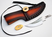Custom Knife Kit Upswept Blank Blade Knife Small Hunter Making with Brass Guard Bolster & Sheath Set