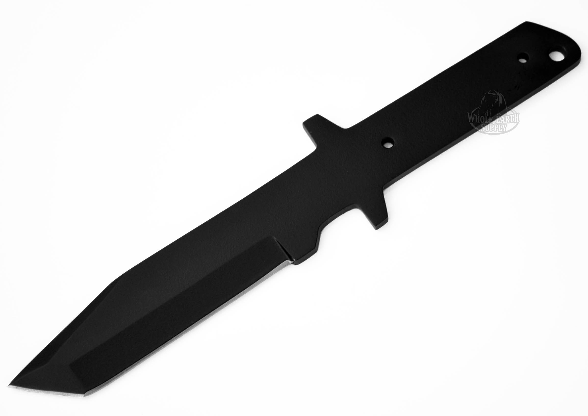 1095 High Carbon Steel Modern Tanto Tactical Knife Blank Blade Hunting Skinning Skinner 1095HC Black Powder Coated