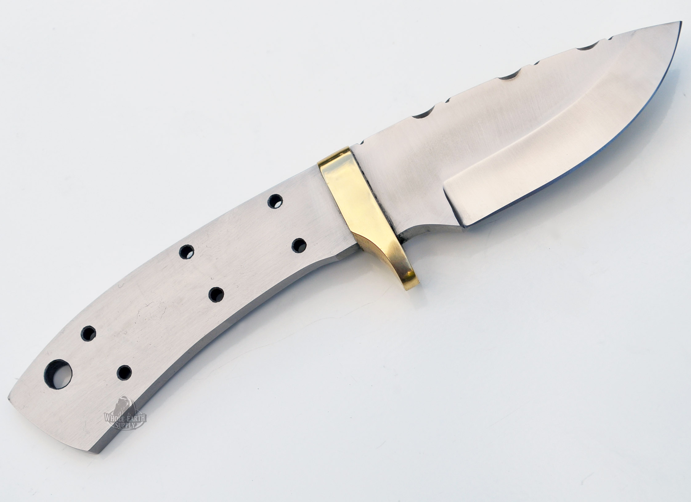 Drop Point 1095 High Carbon Steel Knife Blank Guard Knives Blade +Brass Finger