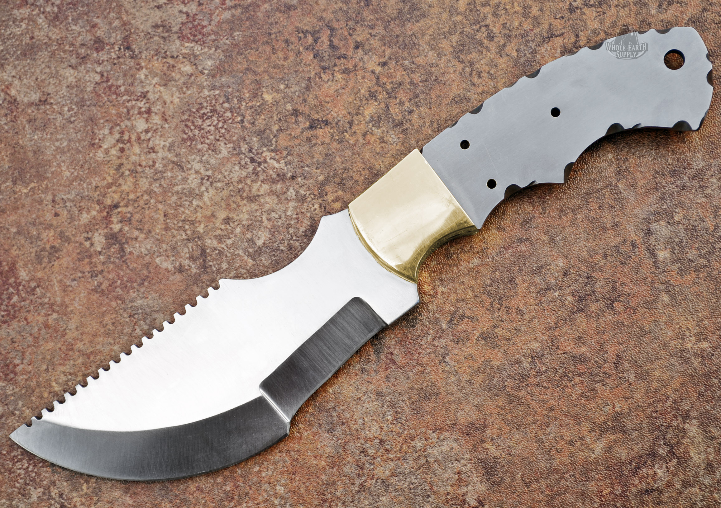 Tracker D2 D-2 Steel Large Knife Custom Knives Blades Blanks Hunting Brass Guard