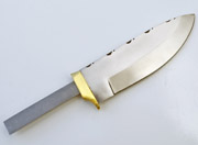 Drop Point 1095 Carbon Steel Hidden Tang Knife Blank Knives Blades +Brass Guard