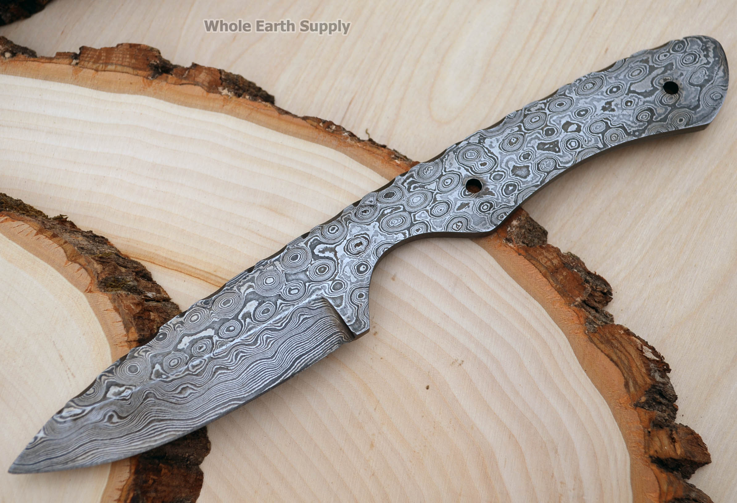 Damascus Finger Groove Skinning Knife Blank Blade Hunting Skinner Steel 1095HC